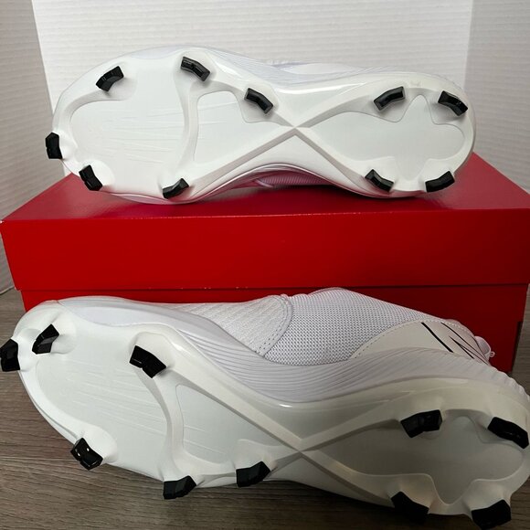 New Balance Men's PL4040W6 4040 V6 Molded Low Baseball Cleats WHITE NWT - Picture 5 of 6